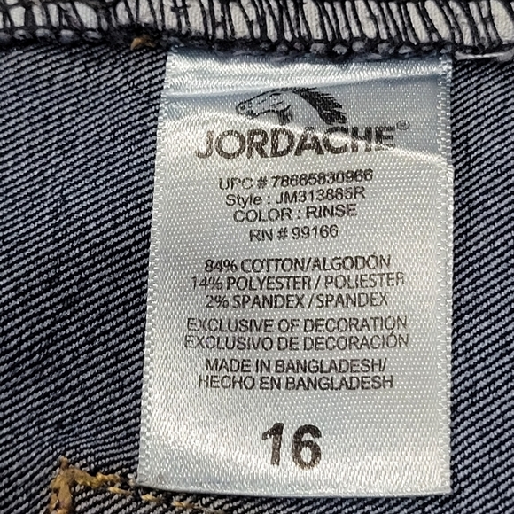 JORDACHE Skinny Jean Sz 16 Cotton Blend w/Back Embroidered Pockets - Picture 7 of 8